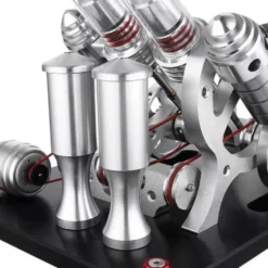 Stirling Engine Kit V4 4 Cylinder Stirling Engine External Combustion Engine Model - Enginediy