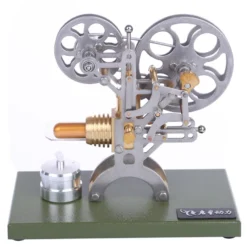 Stirling Engine Retro Film Projector Engine Model External Combustion Engine with Metal Base - Perfect Gift Choice