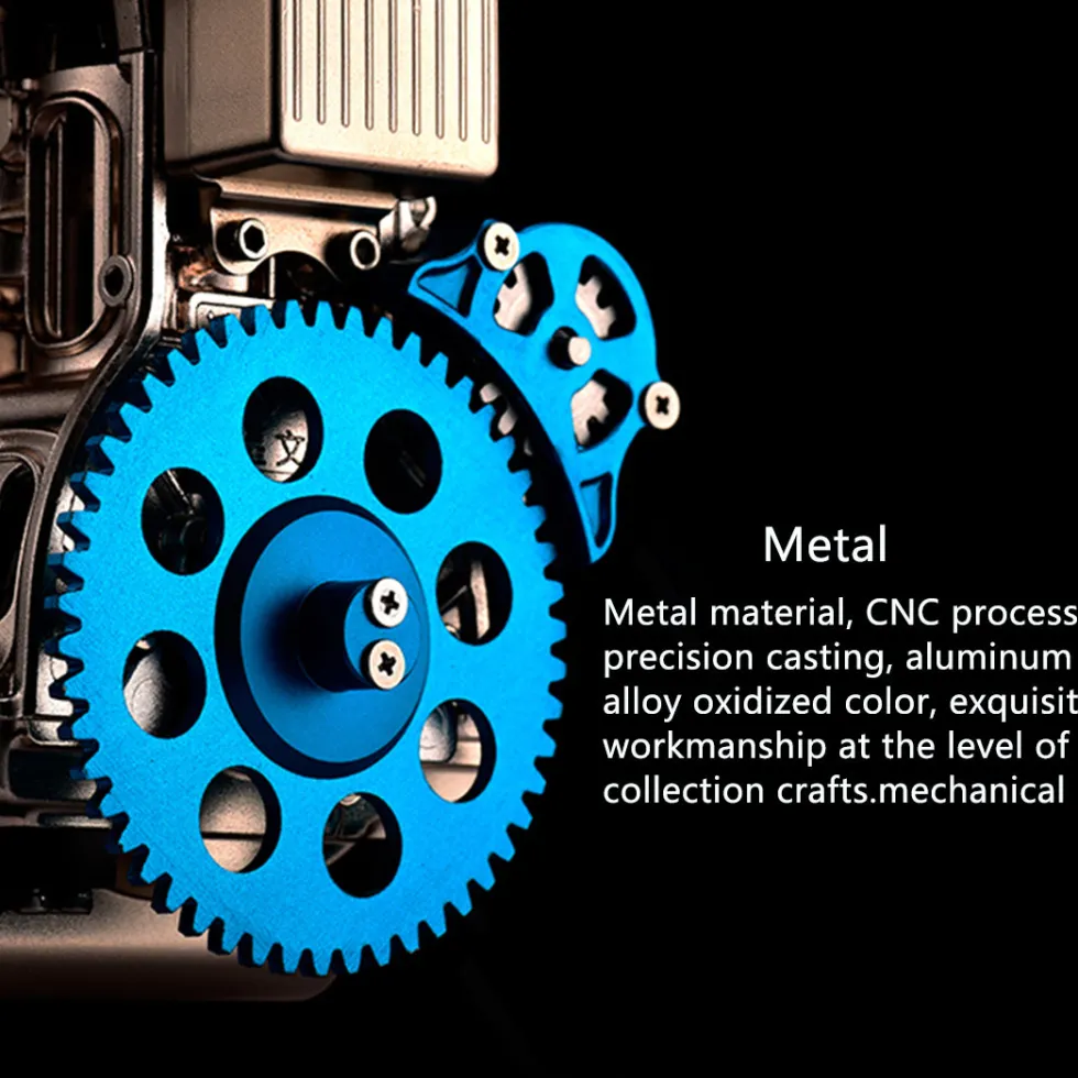 TECHING L4 Engine Model Kit that Works - Build Your Own Engine - Full Metal 4 Cylinder Car Engine Kit Car Engine Model