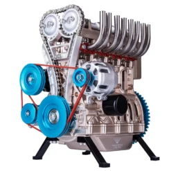 TECHING L4 Engine Model Kit that Works - Build Your Own Engine - Full Metal 4 Cylinder Car Engine Kit Car Engine Model