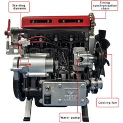 TECHING L4 Engine Model Kit that Works - Build Your Own Engine - Full Metal 4 Cylinder Car Engine Kit Car Engine Model Upgraded Version