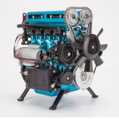 TECHING L4 Engine Model Kit that Works - Build Your Own Engine - Full Metal 4 Cylinder Car Engine Kit Car Engine Model Upgraded Version