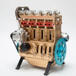 TECHING L4 Engine Model that Works - Full Metal 4 Cylinder Car Engine Model Gift Collection - Used(Assembled Version) - Like New