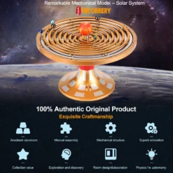 TECHING Metal DIY Mechanical Solar System Model Kit Dynamic Orbital Desk Ornament - 600+PCS