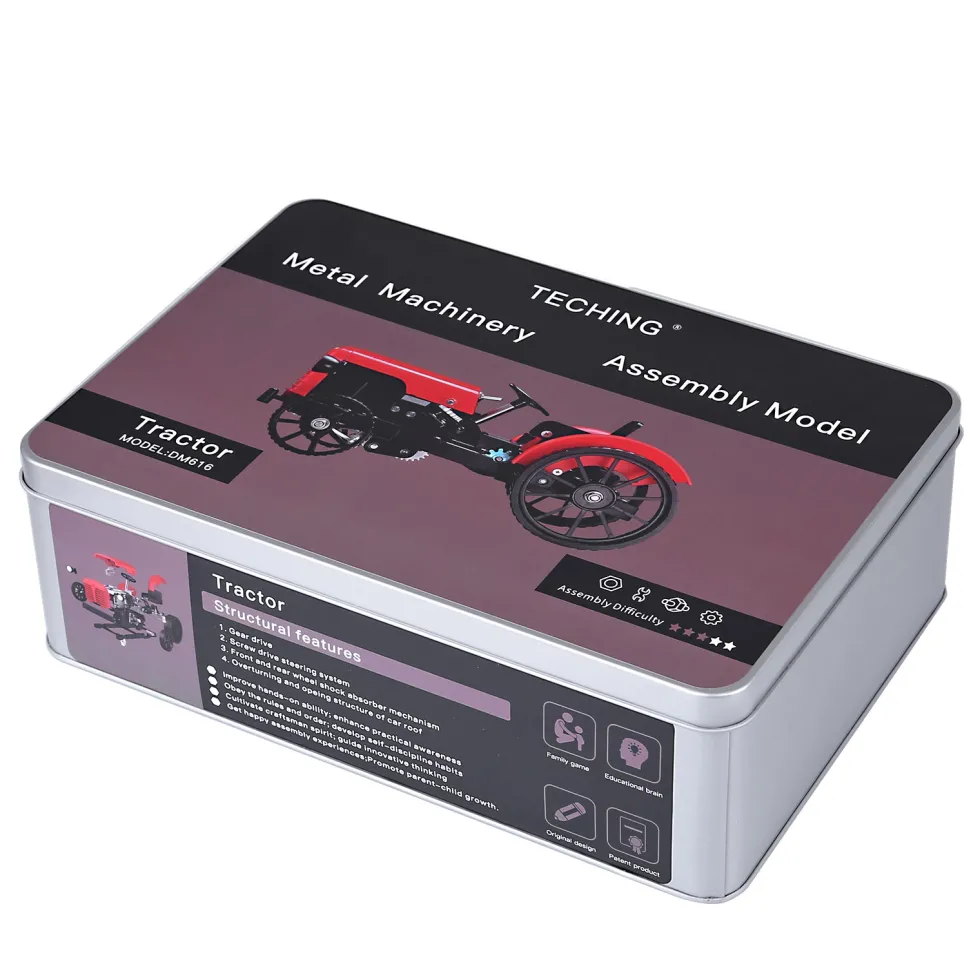 Teching Mini APP RC Tractor Metal Romote Control Model Tractor in Red DIY Assembly Kit Educational Toy Gifts Collection - Enginediy