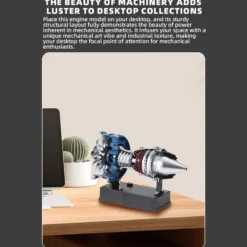 TECHING Mini Turbofan Engine Kit that Works - DIY Metal Electric Jet Engine with Visible Mechanics for STEM Education