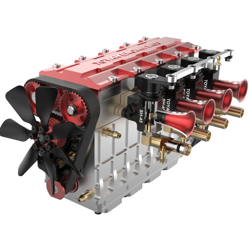 TOYAN FS-L400 14cc Inline 4 Cylinder 4 Stroke Water-cooled Nitro Engine Model for 1:8 1:10 RC Car Ship Airplane - KIT Version