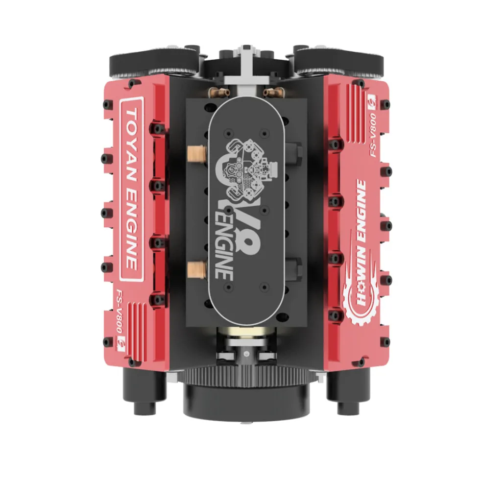 TOYAN & HOWIN V8 Engine FS-V800G 1/10 28cc Gasoline Engine with Distributor Starter Kit - Build Your Own V8 Engine
