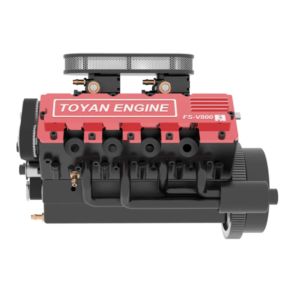 TOYAN & HOWIN V8 Engine FS-V800G 1/10 28cc Gasoline Engine with Starter Kit - Build Your Own V8 Engine - V8 Engine Model Kit That Works