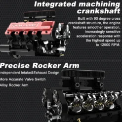 TOYAN V8 Engine FS-V800 28cc Engine Model Kit with Supercharger Accessories That Works