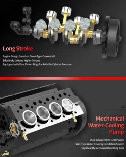 TOYAN V8 Engine FS-V800WGPC 28cc OHV Gasoline Engine - Build Your Own V8 Engine - V8 Engine Model Kit That Works