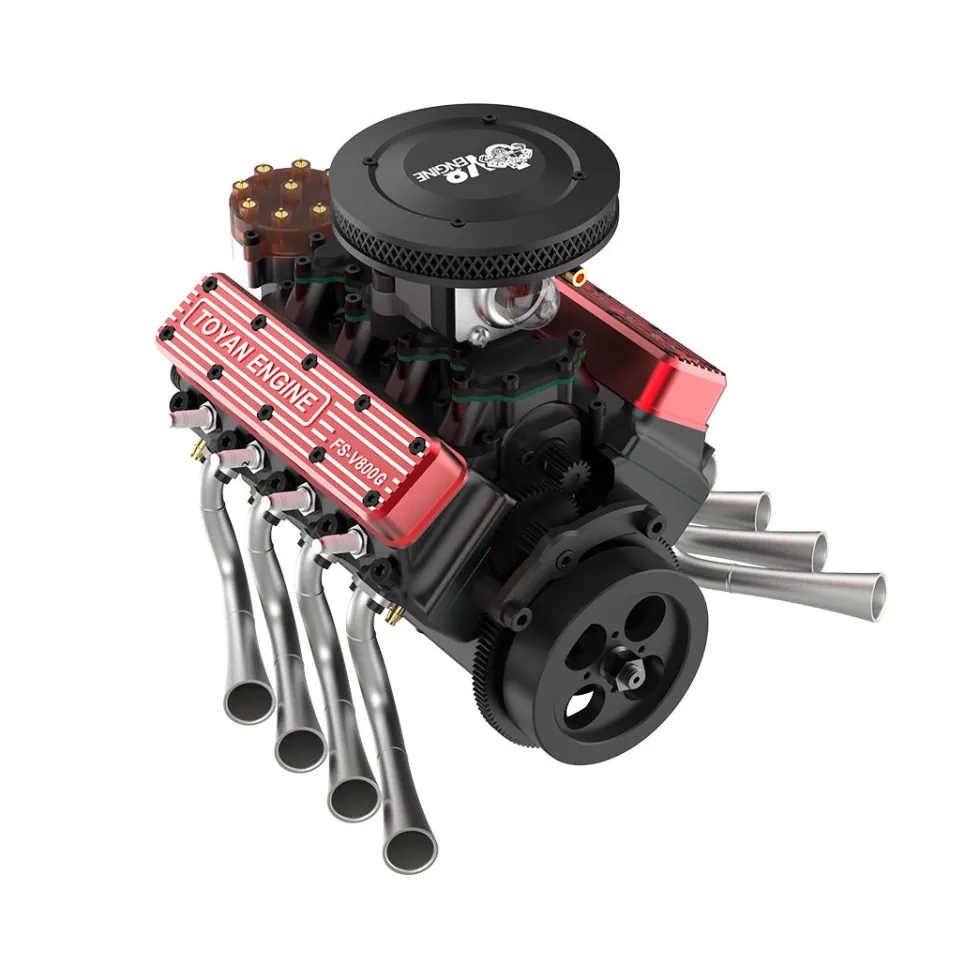 TOYAN V8 Engine FS-V800WGPC 28cc OHV Gasoline Engine - Build Your Own V8 Engine - V8 Engine Model Kit That Works