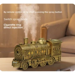 Train Shape Essential Oil Diffuser Humidifier with Dual-Color LED Light