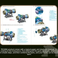 T700 Turboshaft Engine Model Kit that Works - Build Your Own Turboshaft Engine - TECHING 1/4 Metal Simulation Electric Military Helicopter Turboshaft Engine Model DM136