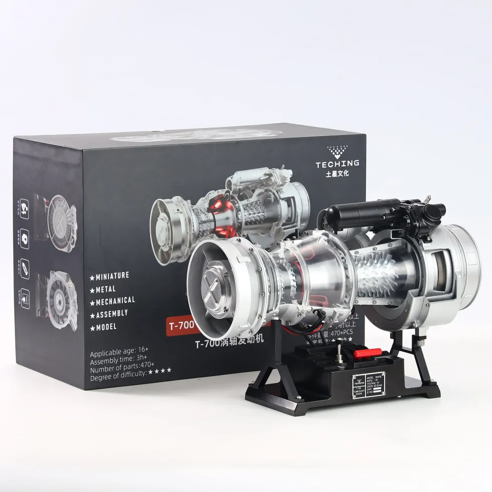 T700 Turboshaft Engine Model Kit that Works - Build Your Own Turboshaft Engine - TECHING 1/4 Metal Simulation Electric Military Helicopter Turboshaft Engine Model DM136