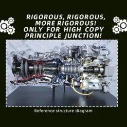 T700 Turboshaft Engine Model Kit that Works - Build Your Own Turboshaft Engine - TECHING 1/4 Metal Simulation Electric Military Helicopter Turboshaft Engine Model DM136