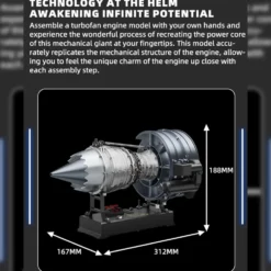 Turbofan Engine Model Kit that Works - Build Your Own Turbofan Engine - TECHING 1/12 Full Metal Dual-Spool Turbofan Engine Model Kit 300+PCS