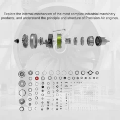 Turbofan Engine Model Kit that Works - Build Your Own Turbofan Engine - TECHING 1/10 Full Metal Dual-Spool Turbofan Engine Aircraft Jet Engine Model 1000+Pcs