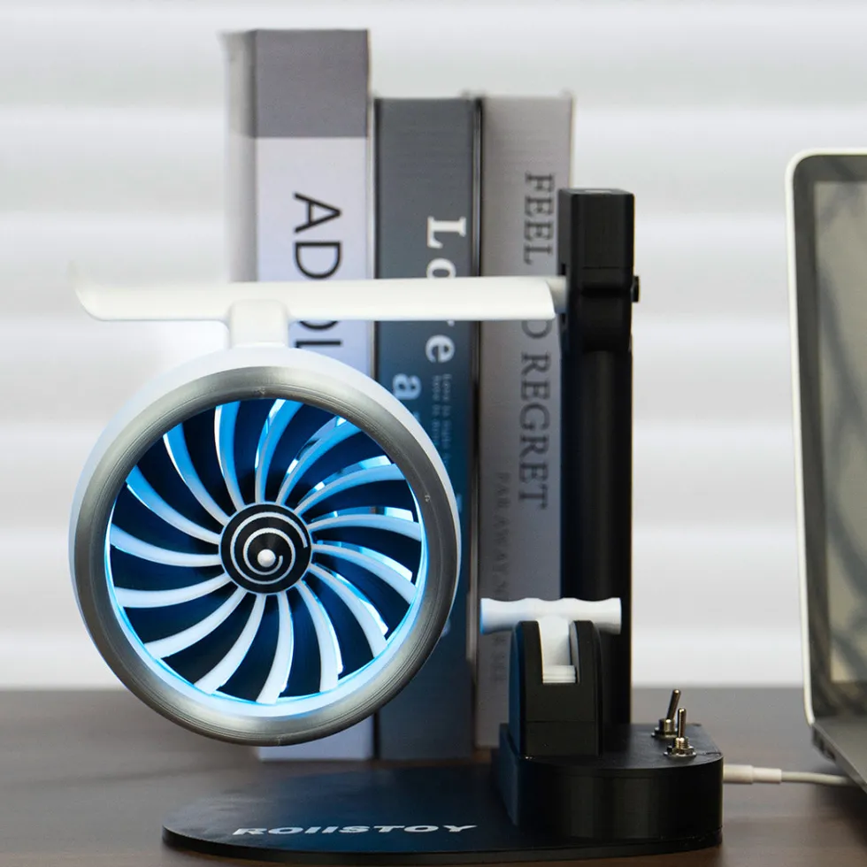 Turbo Jet Engine Desktop Fan High-Speed Cooling with Futuristic Design