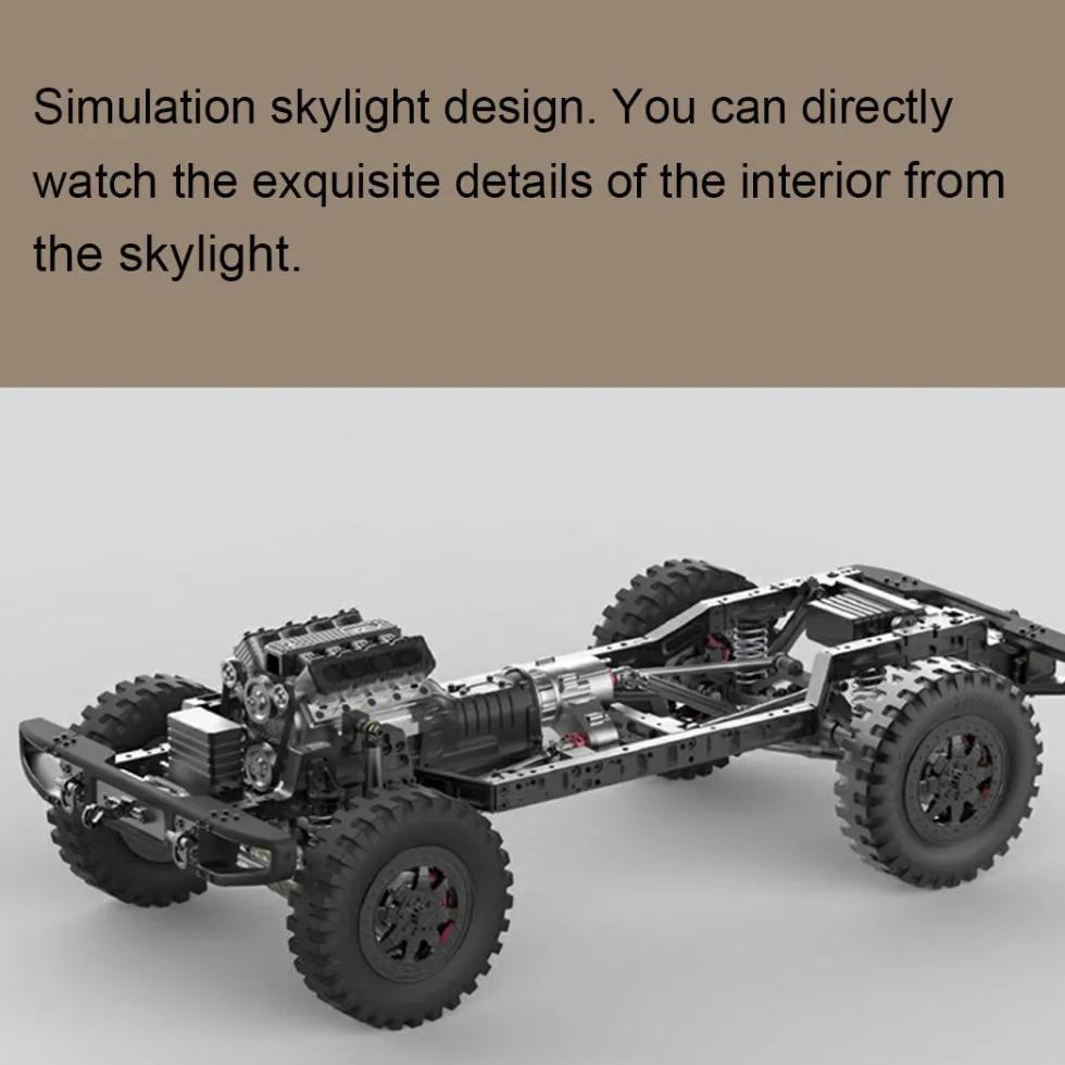 TWOLF TW-715 V8 Engine Powered 1:10 Scale RC Off-road 4WD 4-Door Pickup Truck Vehicle Crawler Kit with Electronic Equipment
