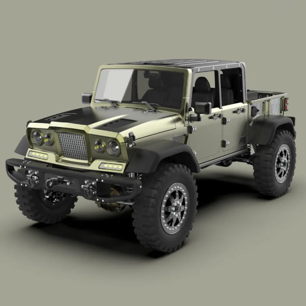 TWOLF TW-715 V8 Engine Powered 1:10 Scale RC Off-road 4WD 4-Door Pickup Truck Vehicle Crawler Kit with Electronic Equipment