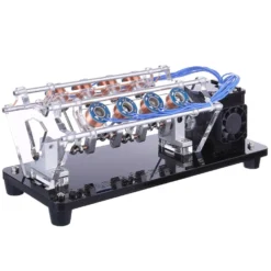 V8 Electromagnetic Engine 5V 4W 8 Coils High Speed V-Shaped Automobile Engine Model for Gift Collection