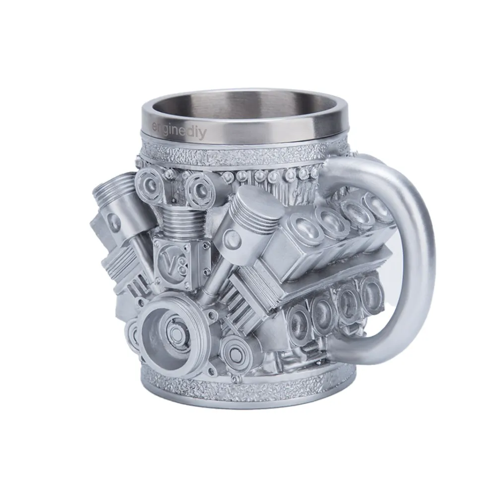 V8 Engine Coffee Cup with Stainless Steel Liner Creative Gift