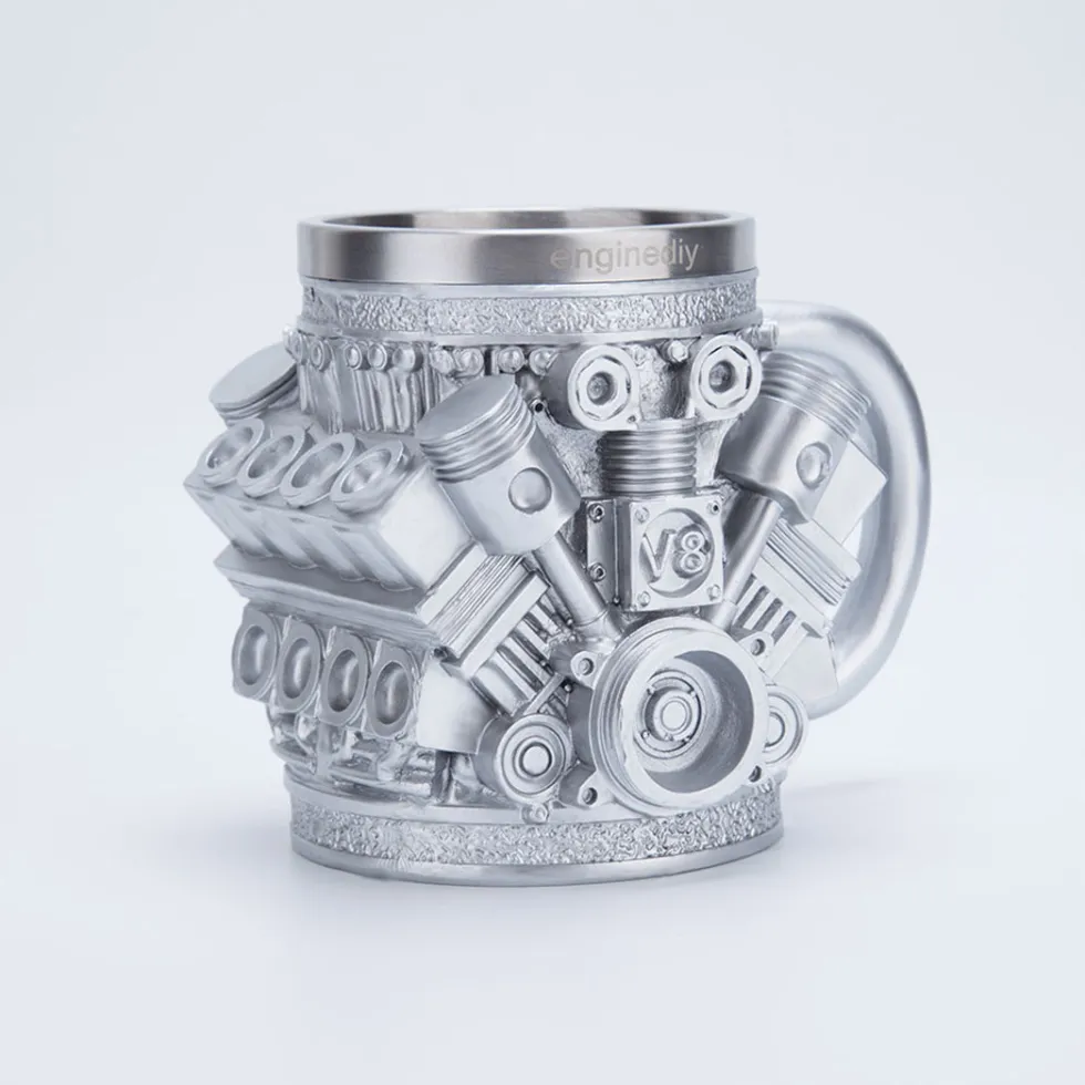 V8 Engine Coffee Cup with Stainless Steel Liner Creative Gift