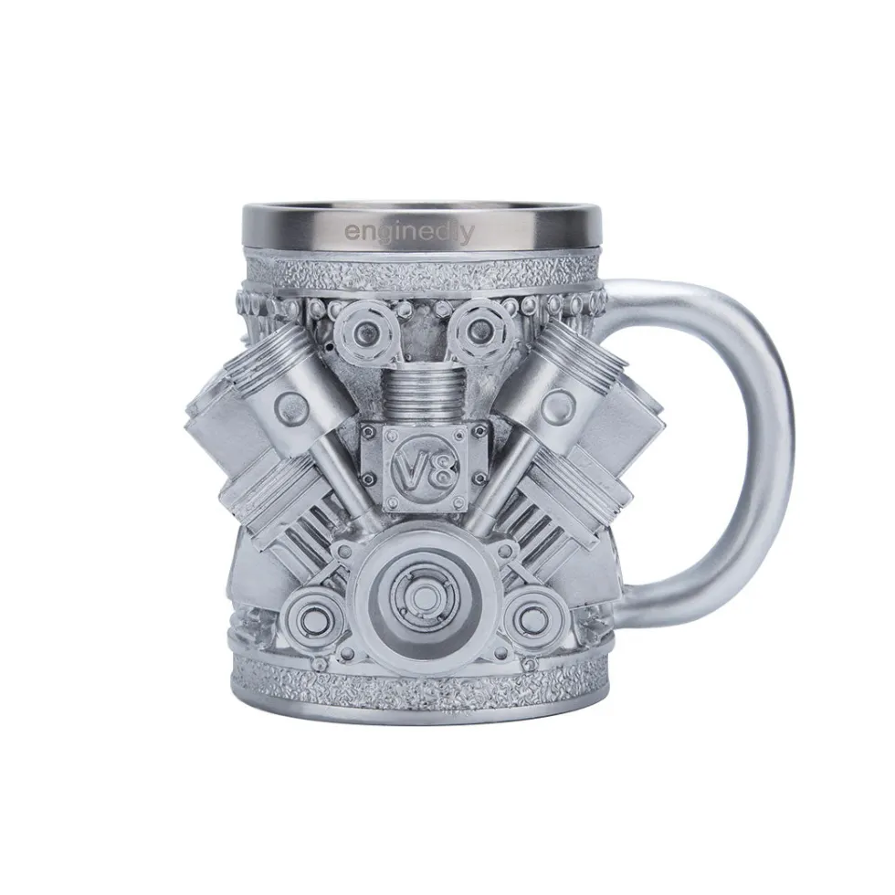 V8 Engine Coffee Cup with Stainless Steel Liner Creative Gift