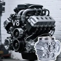 V8 Engine Coffee Cup with Stainless Steel Liner Creative Gift