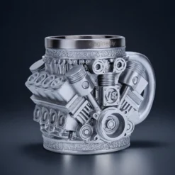 V8 Engine Coffee Cup with Stainless Steel Liner Creative Gift