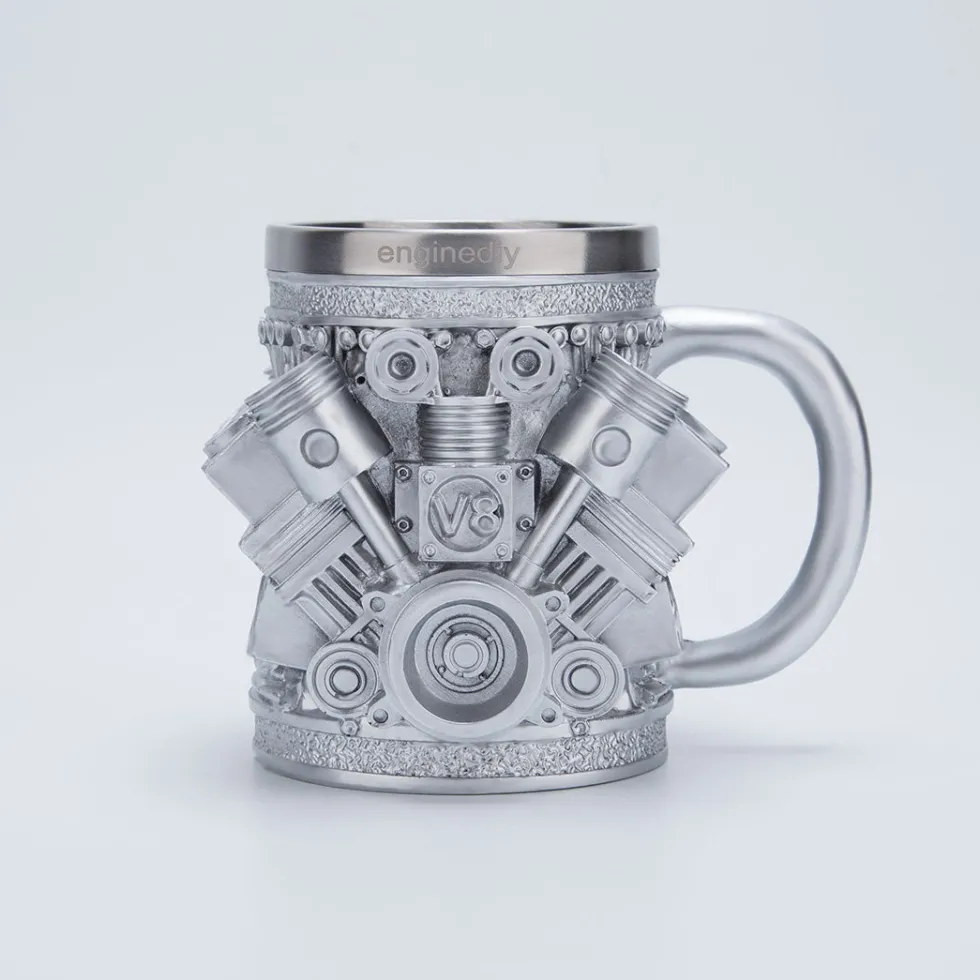 V8 Engine Coffee Cup with Stainless Steel Liner Creative Gift