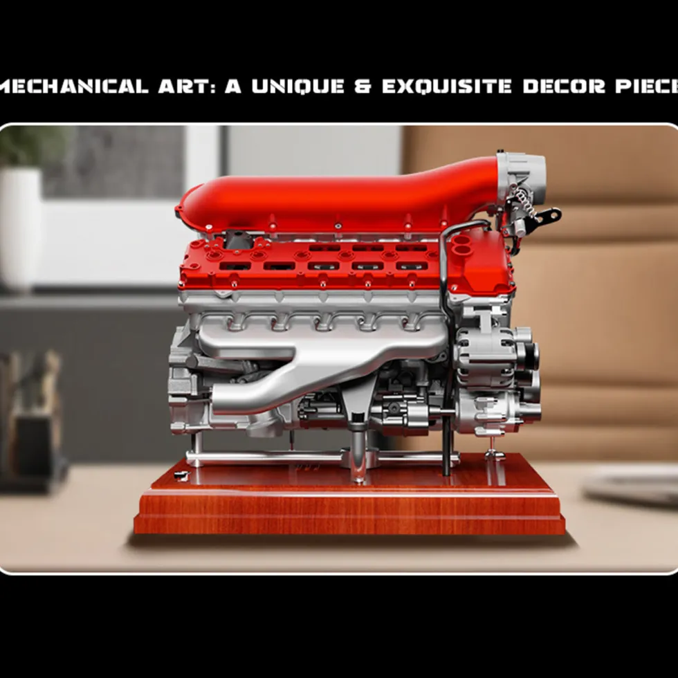 V12 Engine Model Kit that Works - Build Your Own V12 Engine - TECHING 1/4 Supercar V12 Engine Model Kit with Synchronized Throttle Sound Effects 800+PCS