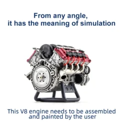 V8 Engine Model Kit that Works - Build Your Own V8 Engine - Paint Your Own V8 Engine -MAD RC V8 Engine for Capra VS4-10 Pro