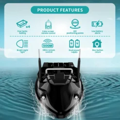 V803 RC Bait Boat - 4-Compartment, Dual Antenna, 4 Fishing Zones, 200 Waypoints