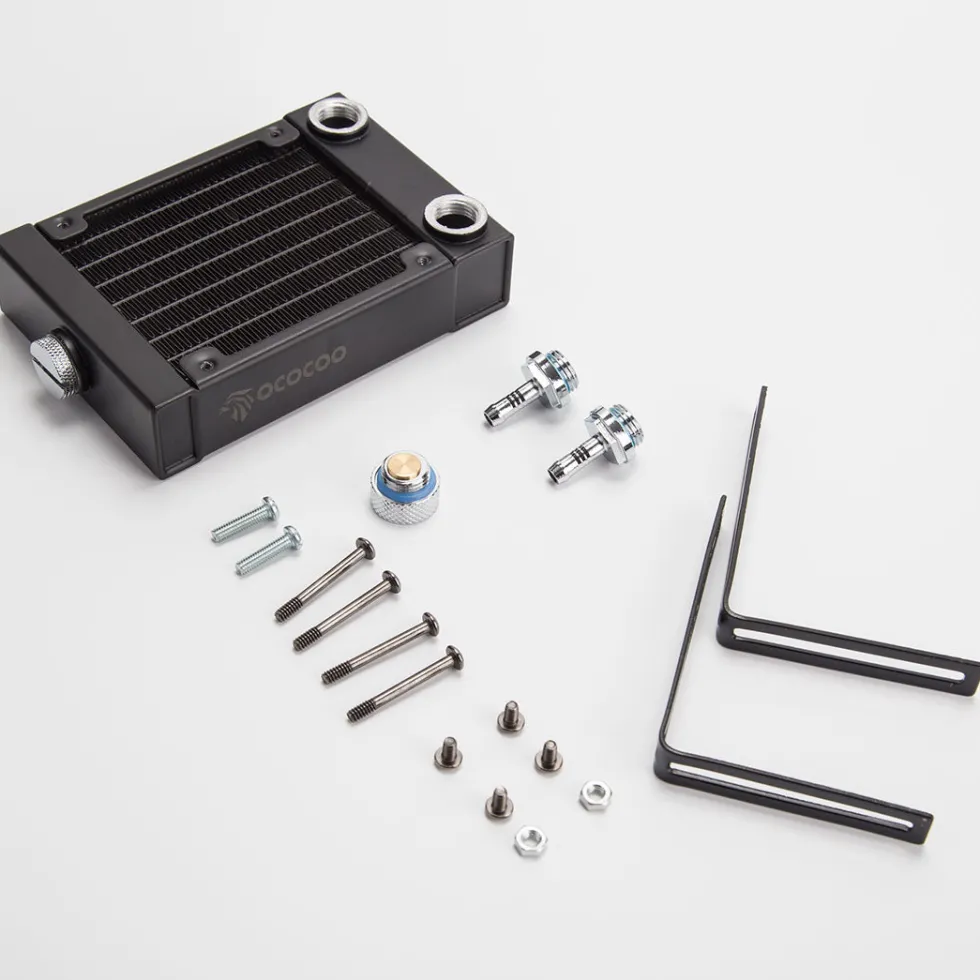 Water-Cooling Radiator Tank Water Outlet Assembly + Bracket Kit for CISON Engine Models