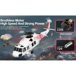 WL K270 UH-60L 2.4G 4CH 170-Class 4-Rotor Flybarless Realistic Helicopter Model with Barometric Altitude & Left/Right Hand Throttle Adjustment (Optical Flow RTF Version)