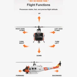 WOLFBUSH F07S UH-1 Huey – 6CH Brushless GPS RC Helicopter