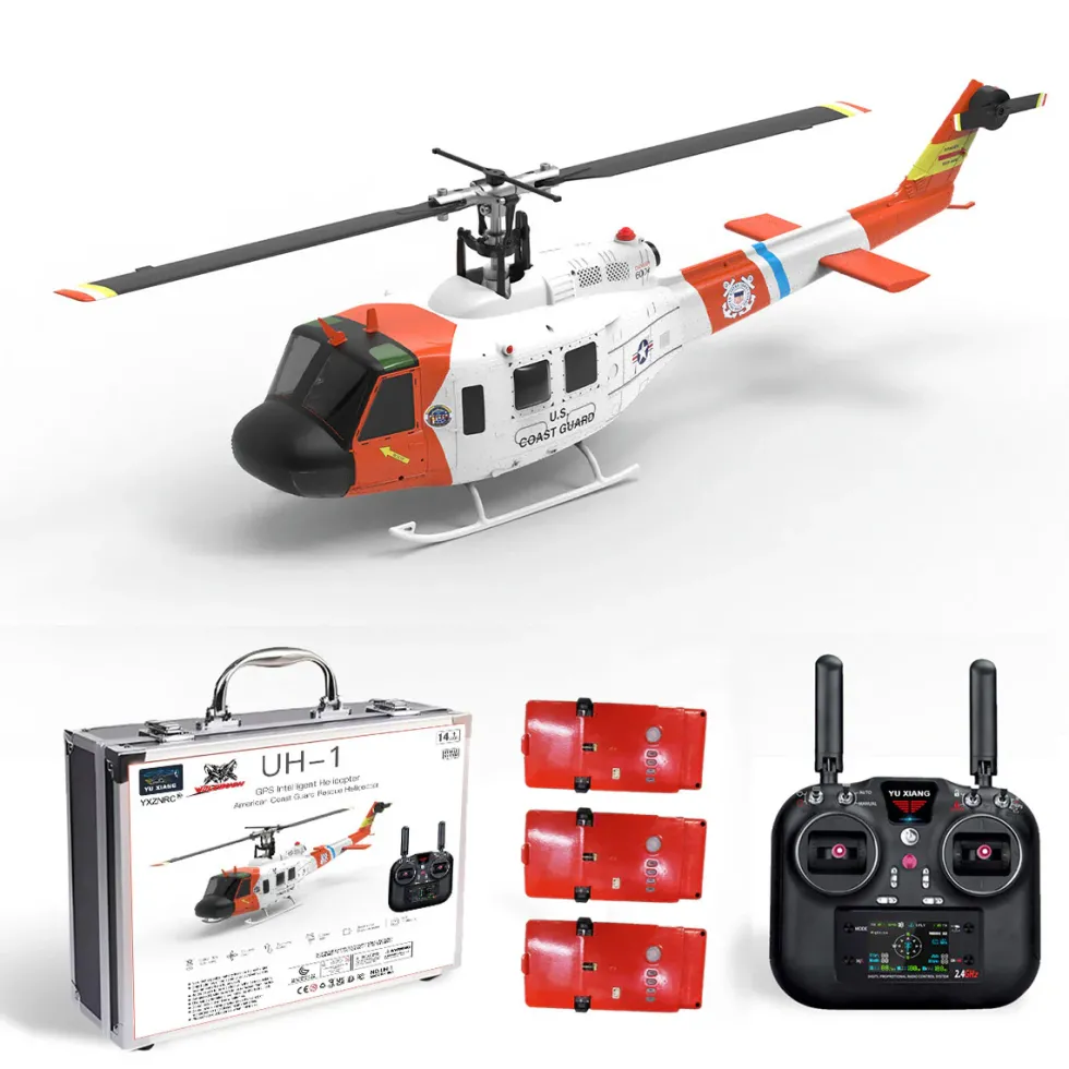 WOLFBUSH F07S UH-1 Huey – 6CH Brushless GPS RC Helicopter