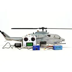 WOLFBUSH&ROBAN AH-1W Cobra 470-Class RC Helicopter-2.4G 6CH Dual-Rotor RC Military Model with GPS Positioning, Synchronized Turret & Left/Right-Hand Control RTF