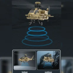 WOLFBUSH & YU XIANG F11-N AH64 Apache RC Helicopter – 1/32 Scale 2.4G 6CH Coaxial Dual Rotor with Optical Flow Altitude Hold