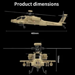 WOLFBUSH & YU XIANG F11-N AH64 Apache RC Helicopter – 1/32 Scale 2.4G 6CH Coaxial Dual Rotor with Optical Flow Altitude Hold