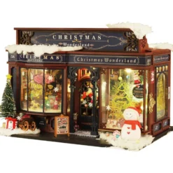 Wooden DIY Christmas Wonderland Miniature House Model Kit