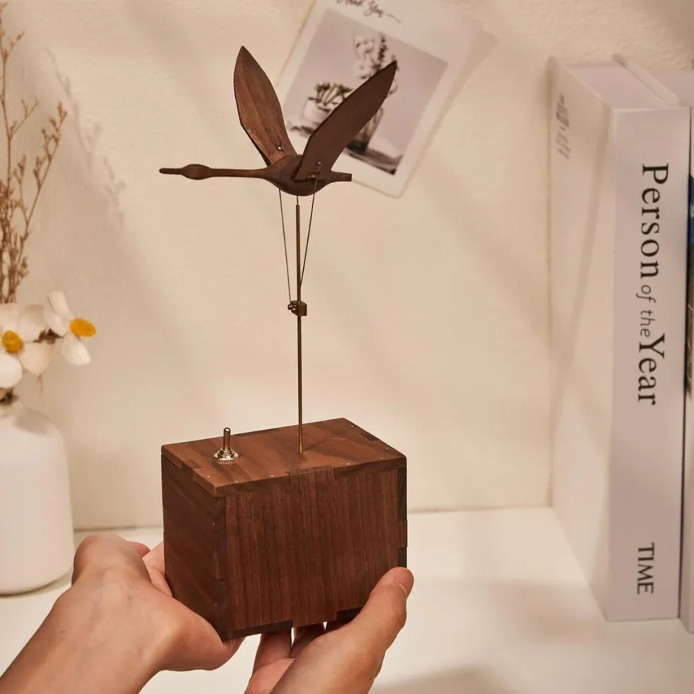 Wooden Flying Swan Music Box Dynamic Model