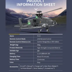 YU XIANG Apache GPS Helicopter F11-S AH64 1/32 Scale 2.4G 6CH RC Dual-Axis Co-Drive Flybarless 6G/3D Stunt