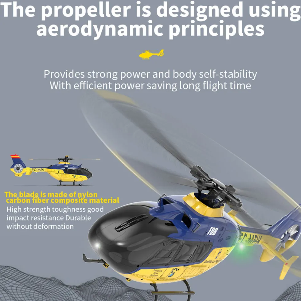 YU XIANG EC-135 RC Helicopter 1/36 2.4G 6CH Direct Drive Brushless 3D/6G Model