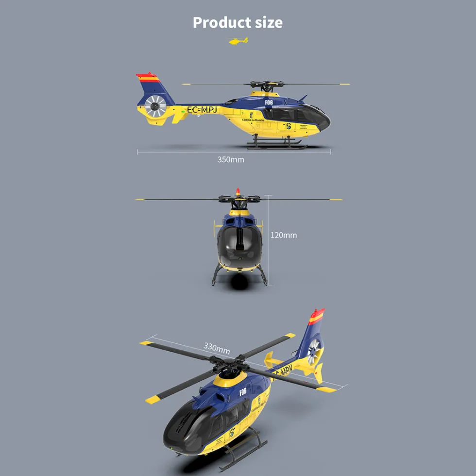 YU XIANG EC-135 RC Helicopter 1/36 2.4G 6CH Direct Drive Brushless Airplane Model with Cool lighting(RTF Version/Mode 1)