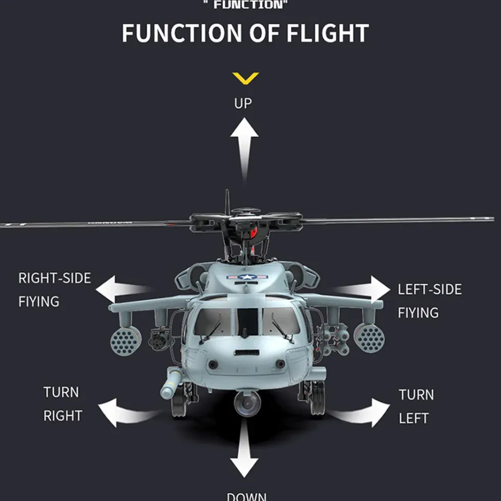 YU XIANG F09-H SH60 Seahawk 8CH RC Helicopter 1/47 Scale 2.4G Dual Brushless DD 6G/3D Stunt Copter Model