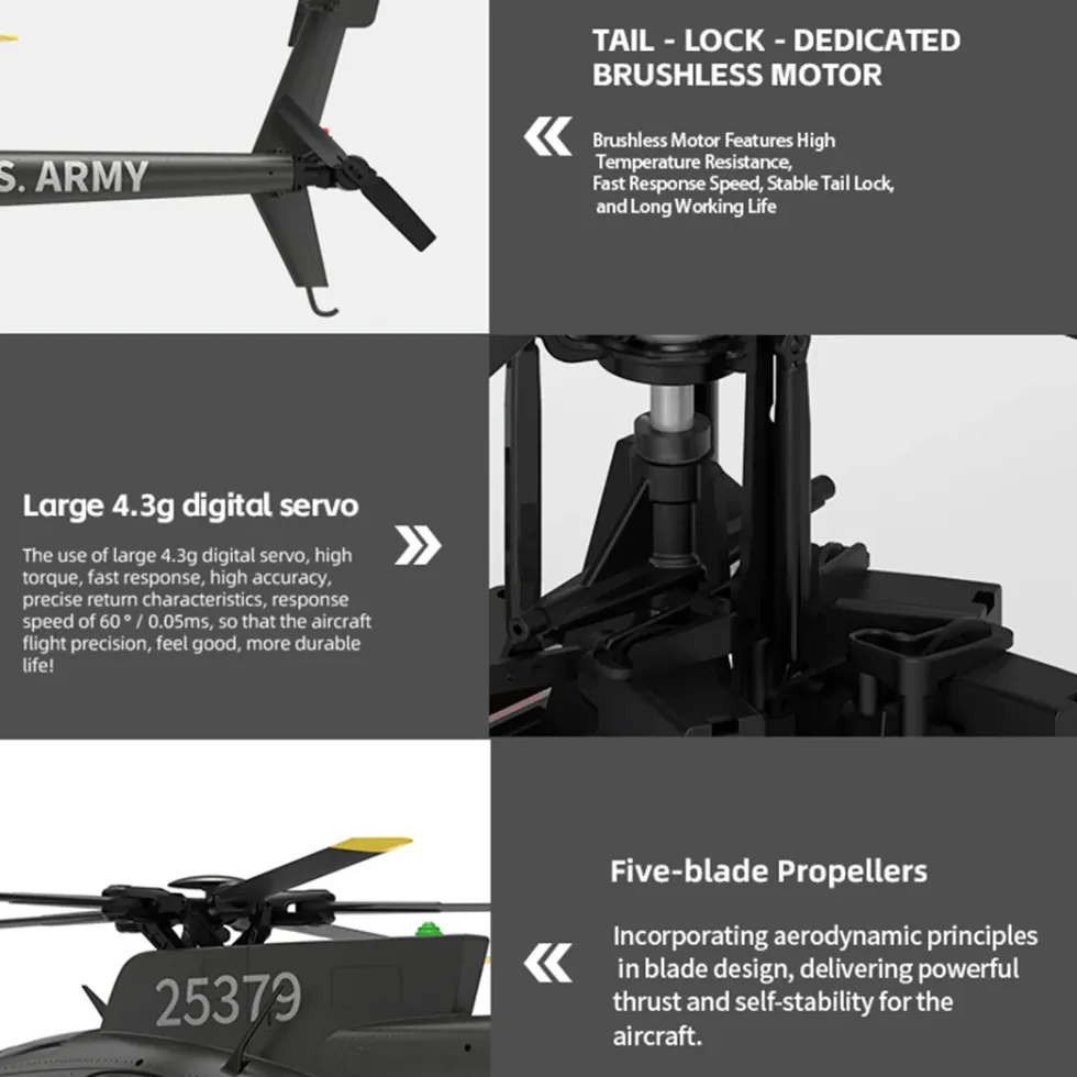 YU XIANG F119S MD500 1/16 Scale 250-Class RC Little Bird Helicopter – Flybarless 2.4G 9CH RTF Model with 6G/3D Flight Modes