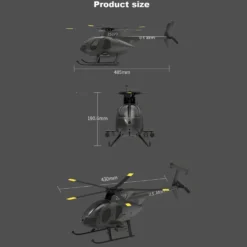 YU XIANG F119S MD500 1/16 Scale 250-Class RC Little Bird Helicopter – Flybarless 2.4G 9CH RTF Model with 6G/3D Flight Modes